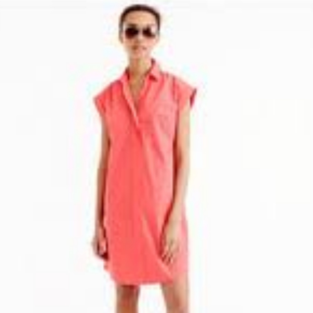 J. Crew cotton short-sleeve shirtdress in red